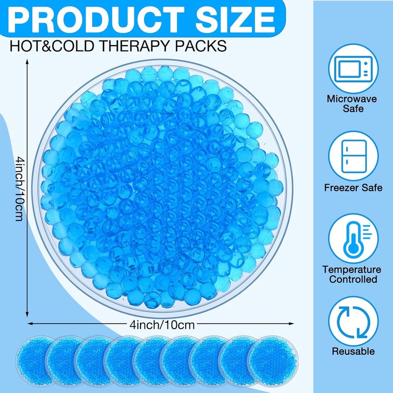 Woanger حزمة ووأنجر 30 قطعة من أكياس الثلج القابلة لإعادة الاستخدام، أكياس ثلج صغيرة دائرية لتخفيف آلام الوجه، الأسنان العقلية، عيون متعبة، دوائر داكنة، لون أزرق - Image 2