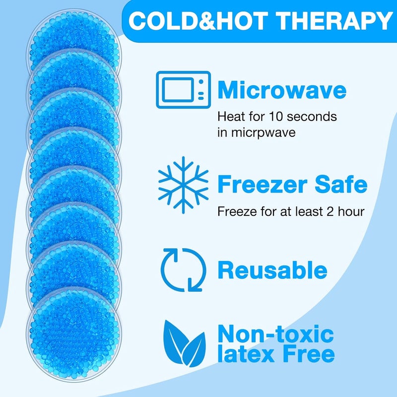 Woanger حزمة ووأنجر 30 قطعة من أكياس الثلج القابلة لإعادة الاستخدام، أكياس ثلج صغيرة دائرية لتخفيف آلام الوجه، الأسنان العقلية، عيون متعبة، دوائر داكنة، لون أزرق - Image 3