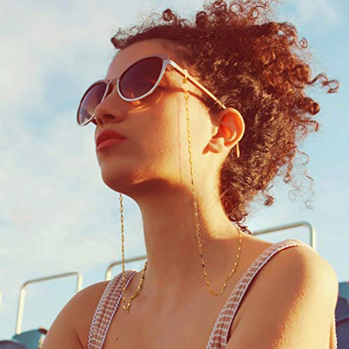 PEARLADA 18K Gold Rhombus Eyeglass Chain for Women Dainty Glasses Chain Eyewear Strap Holder Trendy Diamond Shape Mask Chain Jewelry - Image 5