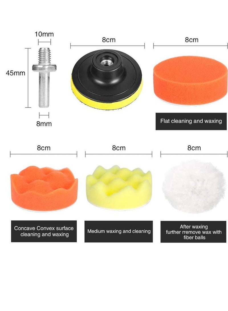 Y&D Polishing Pads, Sponge woolen Buffing Pads with M10 Adaptor for Car Buffers Polishers Waxing Sealing Glaze（25Pcs）Drill Adapter Polisher  - Image 2