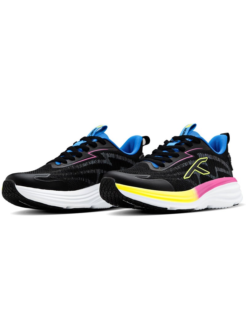 HUNDRED Hundred Softstride  Multipurpose Shoes | Running, Walking, Training, Gym & Jogging | Active Grip Rubber Technology | Heel Shield Protection (Black/Blue/Lime - EUR 40)  - Image 3