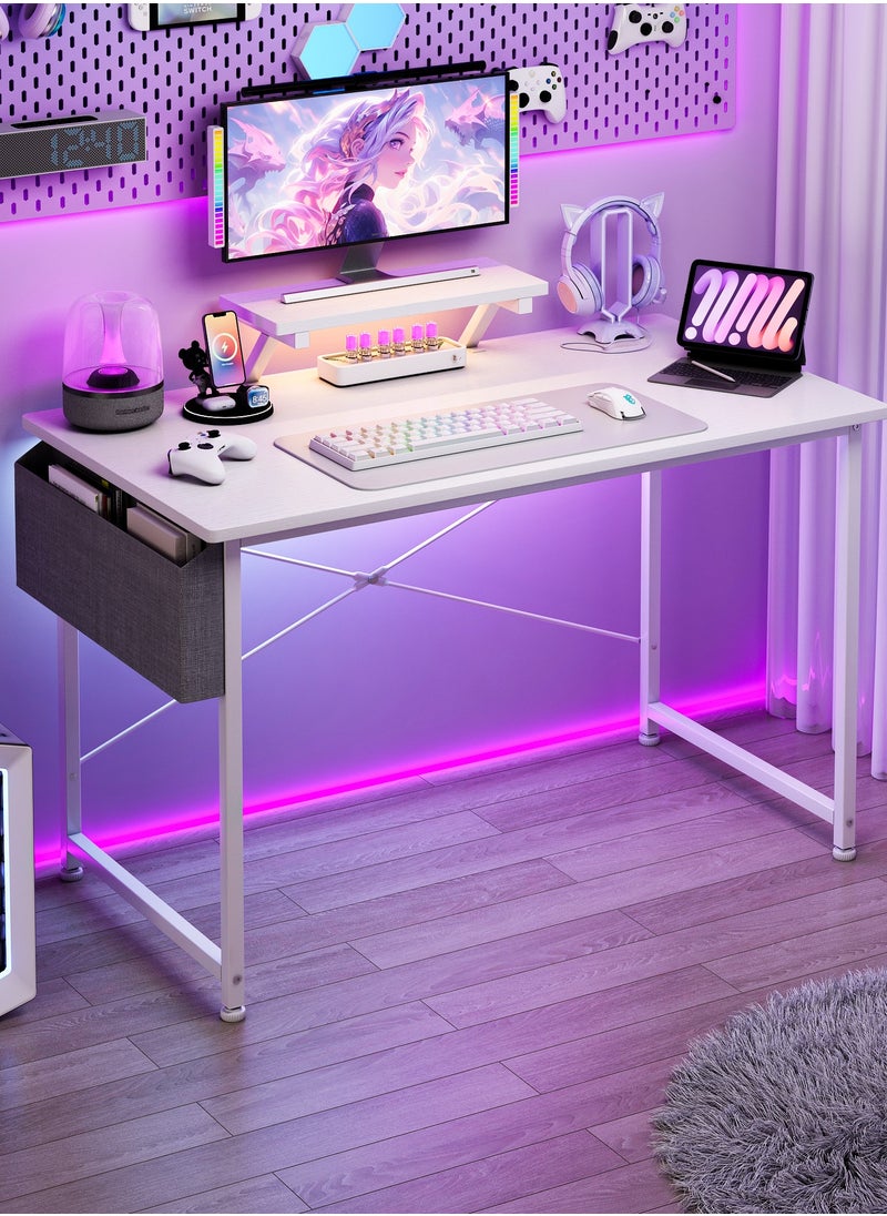 Lafulaifu 110*50*75cm Home Office Desk,Gaming Table with Fabric Bag,Computer Workstation For office,Writing Desk with Monitor Stand  - Image 1