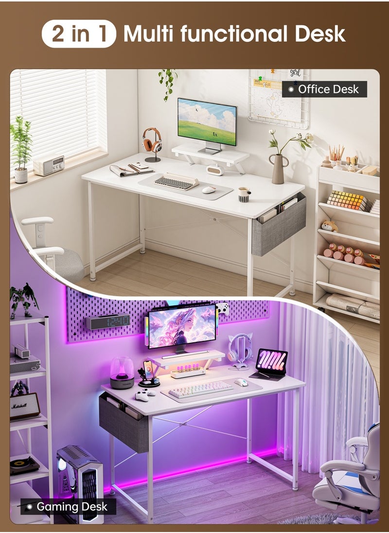 Lafulaifu 110*50*75cm Home Office Desk,Gaming Table with Fabric Bag,Computer Workstation For office,Writing Desk with Monitor Stand  - Image 3