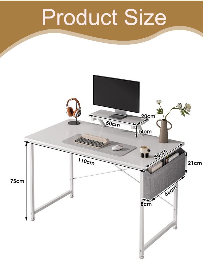 Lafulaifu 110*50*75cm Home Office Desk,Gaming Table with Fabric Bag,Computer Workstation For office,Writing Desk with Monitor Stand  - Image 2