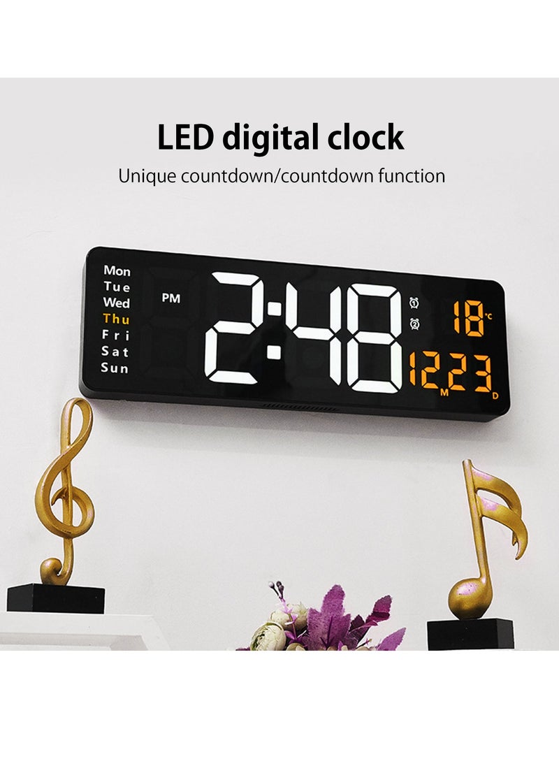 Digital Wall Clock Large Display, 16.2 Inch Large Wall Clocks, Modern LED Digital Clock with Remote Control for Living Room Decor