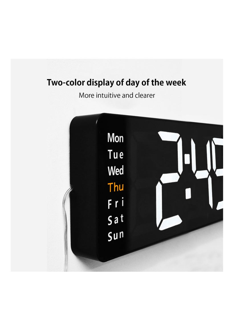 Digital Wall Clock Large Display, 16.2 Inch Large Wall Clocks, Modern LED Digital Clock with Remote Control for Living Room Decor