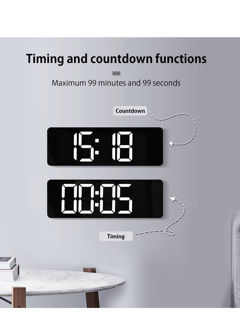 Digital Wall Clock Large Display, 16.2 Inch Large Wall Clocks, Modern LED Digital Clock with Remote Control for Living Room Decor