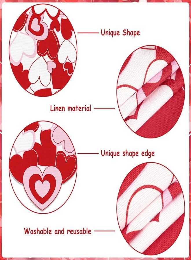 Lonfliness Valentine Table Runner Love Heart Pink Red Heart Valentines Table Runner Cover Kitchen Dining Decor for Wedding Engagement Anniversary Home Party Holiday Decor 72x 14In - Image 3