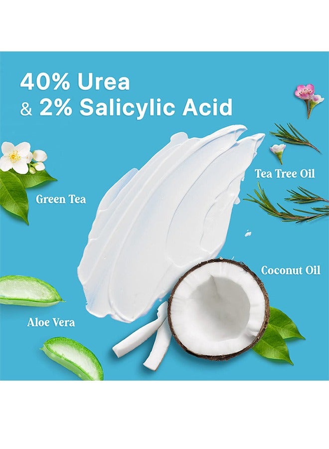 YURHERSU 40٪ كريم اليوريا + 2٪ حمض الساليسيليك ، كريم مزيل اليدين لإزالة الكالو كريم القدمين للقدمين الجافة المتشققة واليدين والكعب والمرفقين والأظافر والركبتين ، يرطب وينعم البشرة بشكل مكثف ، يقشر البشرة الميتة - 50 جم - Image 2