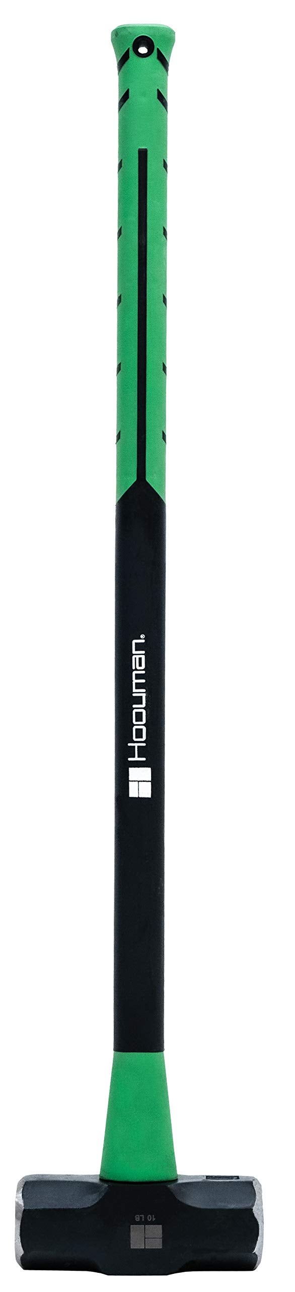 Hooyman 10lb Sledge Hammer with Heavy Duty Construction Ergonomic NoSlip HGrip Handles Solid Fiberglass Cores and Epoxy Sealed Heads for Construction Gardening Yard Work and Outdoors