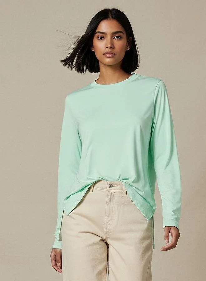 Splash FAV Regular Fit Longline T shirt with Slit Detail
