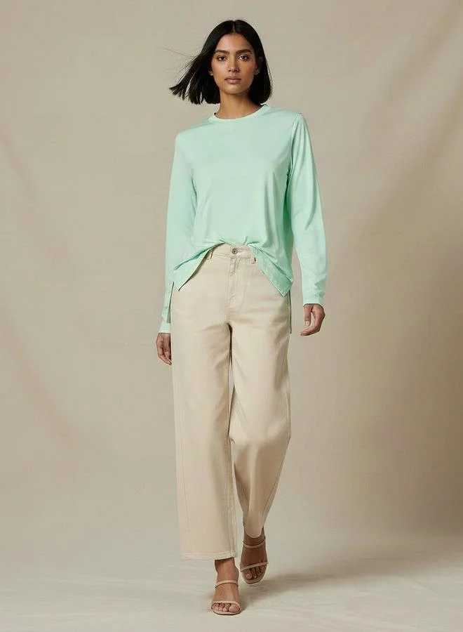 Splash FAV Regular Fit Longline T shirt with Slit Detail