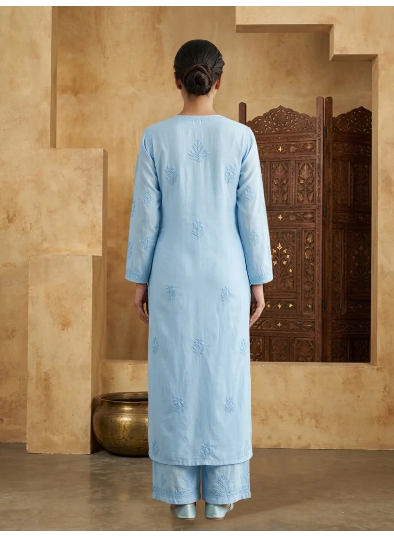 Alaya  Women Hand Embroidered Chikankari Muslin Kurta Set-AL4118KS for Women | Best Price UAE