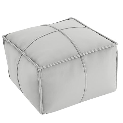 MeMoreCool Stuffed Round Pouf Ottoman Foot Rest, Floor Pouf Foot Stool with Soft Foam Chunk Filling, Small Round Ottoman Footstool Circle Footrest for Living Room - Image 1