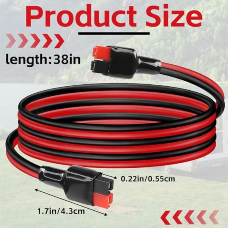 Heavy Duty 3 FT Power Extension Cable 12AWG 30A, Tinned Copper, compatible with Anderson Style Connectors for RV and Battery Systems. - Image 3