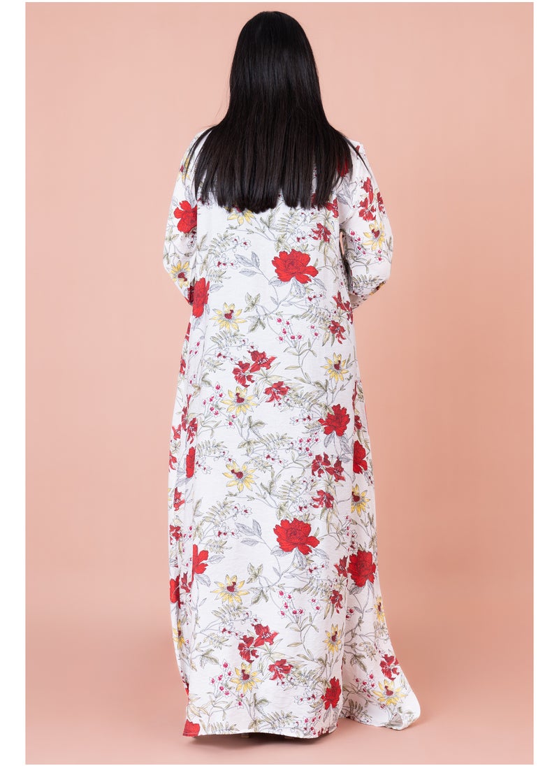 IKKXA Modern Embroidered Printed Jalabiya  - Image 2