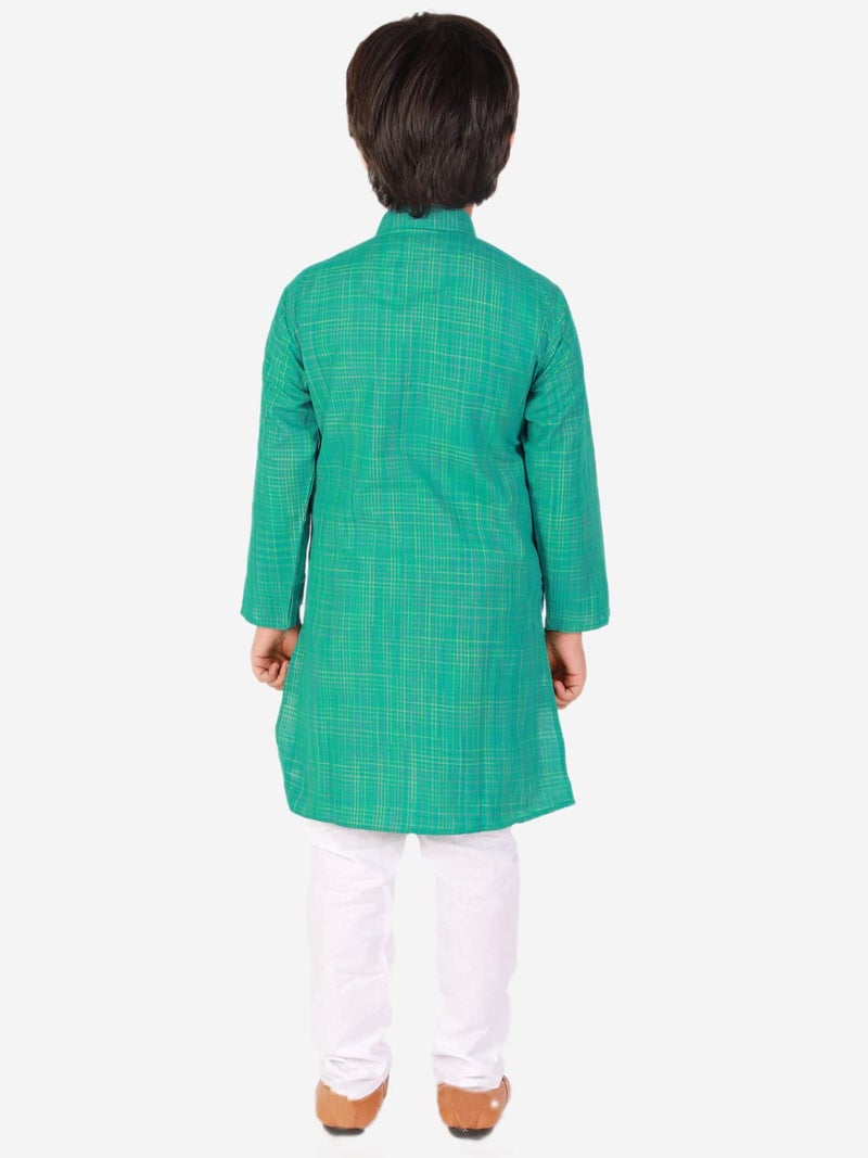 Pro-Ethic Style Developer kids Ethnic Cotton Kurta Pajama|Traditional Style Kurta Pajama(S-155) Green, 11-12 Years - Image 4