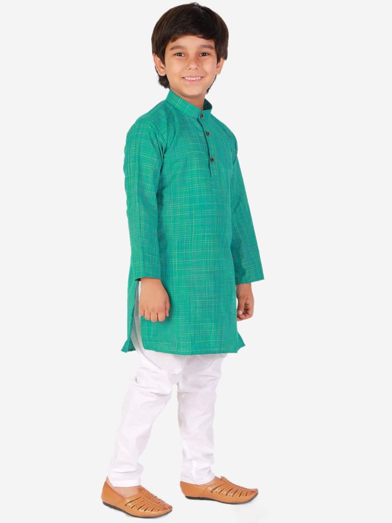Pro-Ethic Style Developer kids Ethnic Cotton Kurta Pajama|Traditional Style Kurta Pajama(S-155) Green, 11-12 Years - Image 2