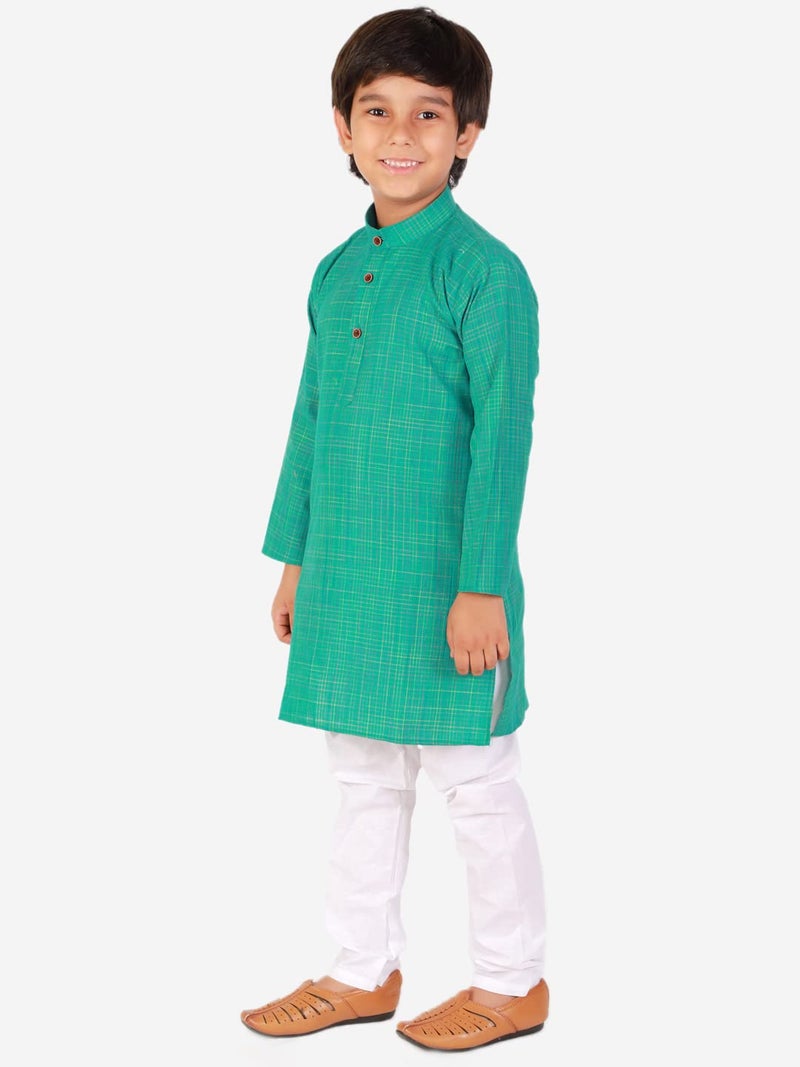 Pro-Ethic Style Developer kids Ethnic Cotton Kurta Pajama|Traditional Style Kurta Pajama(S-155) Green, 11-12 Years - Image 3