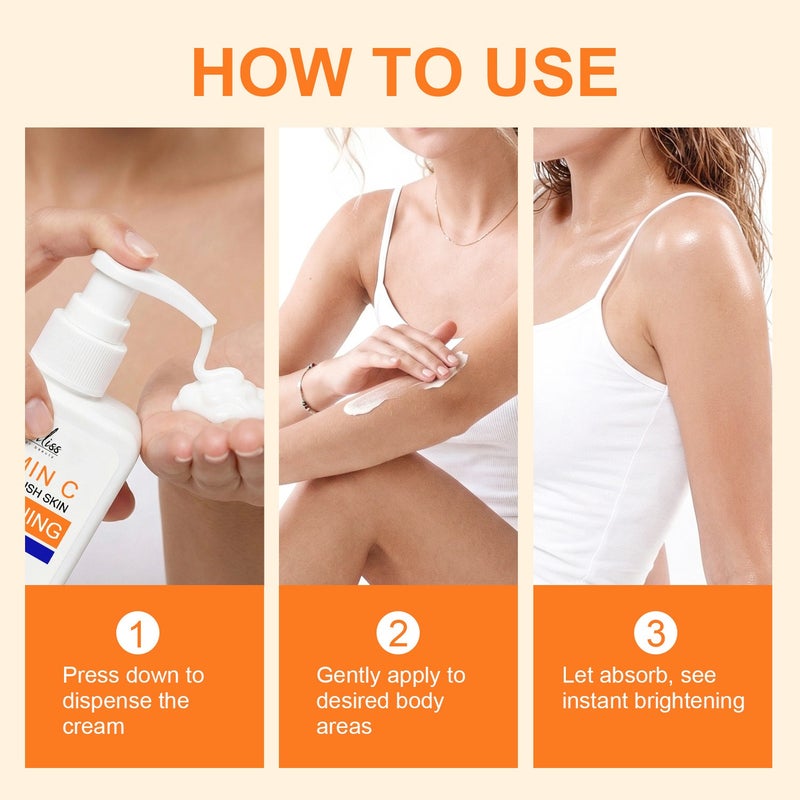 Danliss High Concentration Vitamin C Brightening Body Lotion 150g - Firming, Smoothing, Moisturizing, and Brightening Body Lotion - Image 4