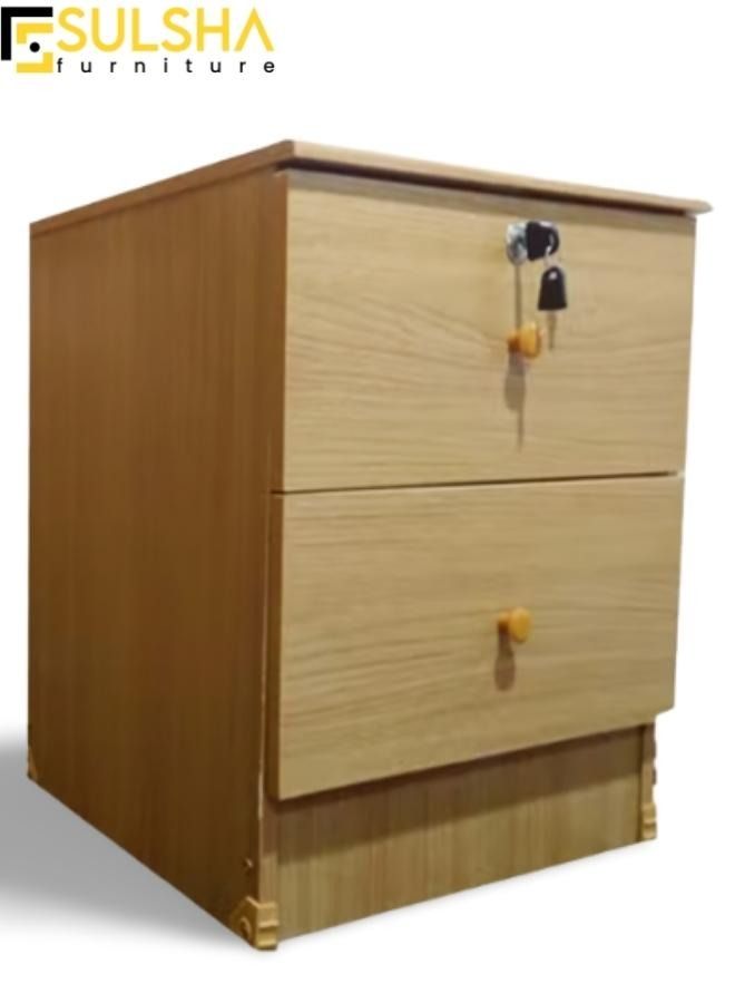 SULSHA Bedside Table With Drawers Storage Cabinet Beige 40x45x40centimeter - Image 1