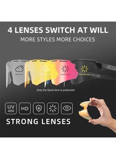 Rockbros Polarized Cycling Glasses With 4 Interchangeable Lenses Baseball Sunglasses For Men Womens Uv400 Sports Sunglasses  - Image 2
