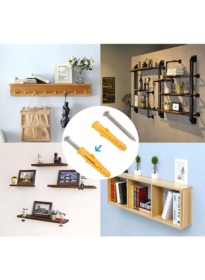 MVAQKLM  Self Tapping Screws and Ribbed Anchors Assortment Screws Kit, 200PCs Screws and Wall Plugs Set Screws Assortment Plastic Self Drilling Drywall Anchors Set for Hollow Wall Hanging or Blinds - Image 2