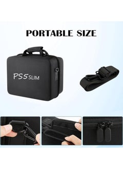 TYCOM PS5 SLIM Travel Storage Bag for Ps5 Slim Shockproof Hard Shell Bag Luxury Waterproof Shoulder Bag for Playstation 5 Slim Console & Accessories Storage Organizer Double Black  - Image 2