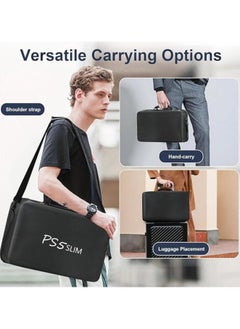 TYCOM PS5 SLIM Travel Storage Bag for Ps5 Slim Shockproof Hard Shell Bag Luxury Waterproof Shoulder Bag for Playstation 5 Slim Console & Accessories Storage Organizer Double Black  - Image 4
