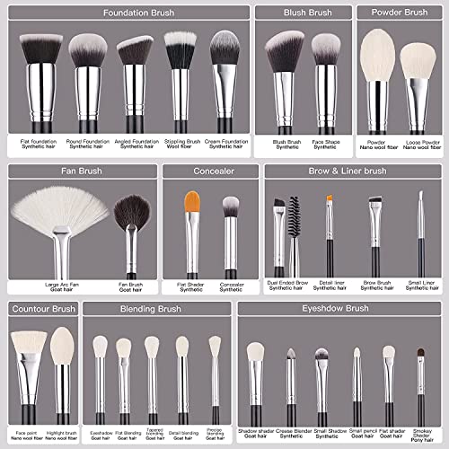 BEILI Makeup Brushes 30pcs New Variant Professional Makeup Brush Set Natural Goat Hair Premium Synthetic Kabuki Foundation Blending Brush Face Powder Blush Concealers - Image 3