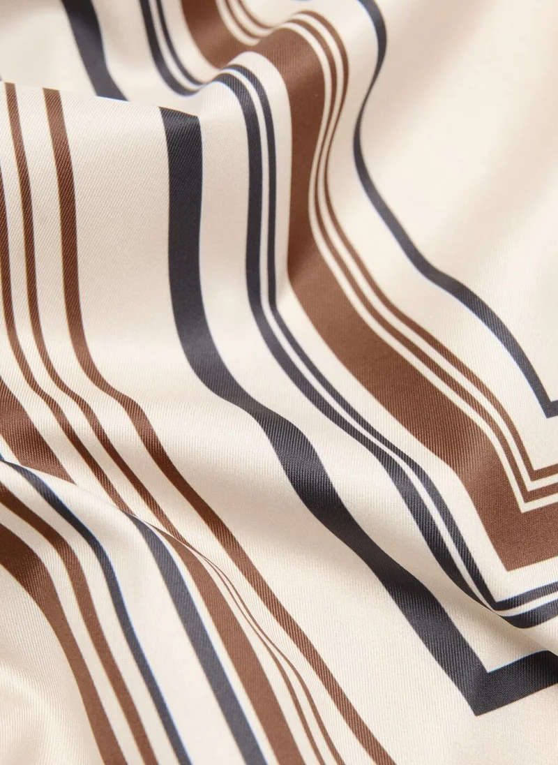Mango 08-BEIGE Geometric Printed Foulard for Women | Best Price UAE