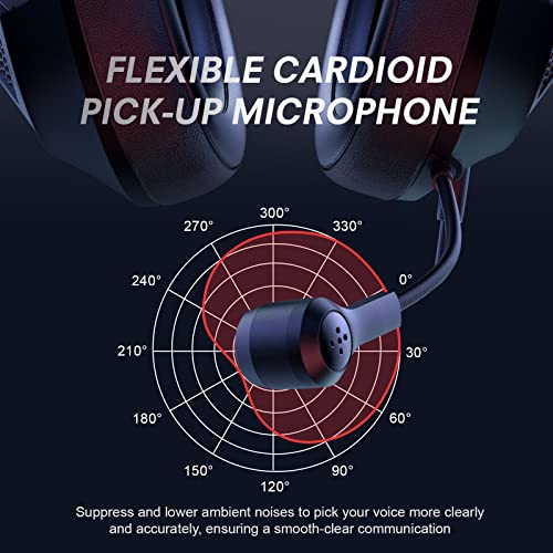 Eksa E3 Mobile Virtual 7.1 Surround Gaming Wired Over Ear Headphones With Mic -3.5Mm For Switch, Computer With Detachable Noise Cancelling, Ultra Lightweight Comfortable Usb Gaming (Red) - Image 5