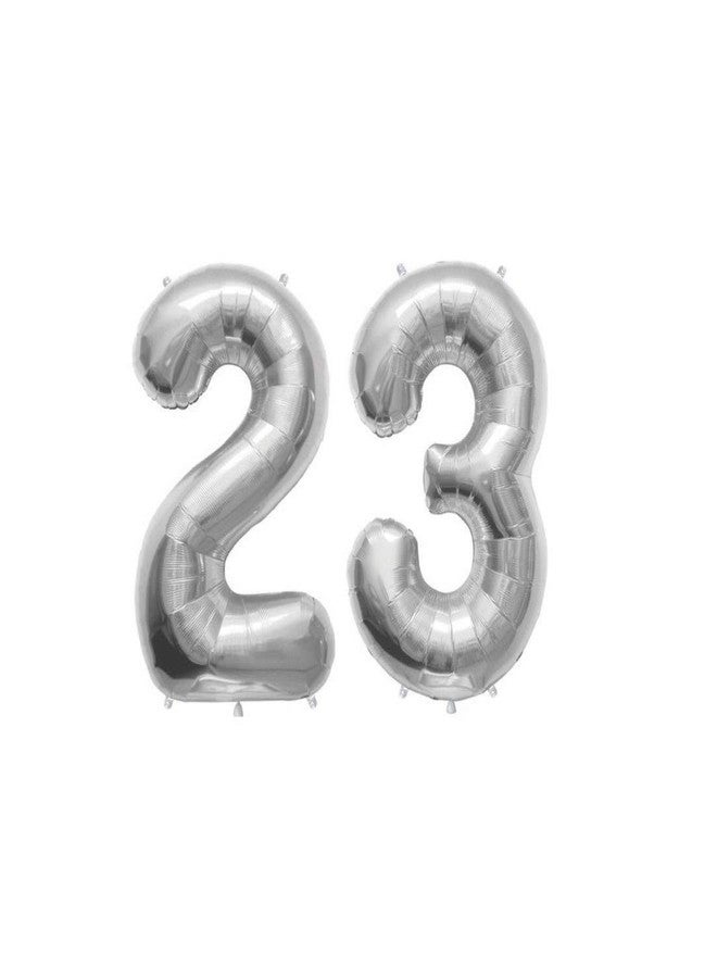 Utkarsh (40.65 cm Size) Numerical Number Two Digit 23 Solid (Silver) Color 3D Foil Balloons For Kids Party Supplies, Birthday And Anniversary Parties Decoration And Celebration