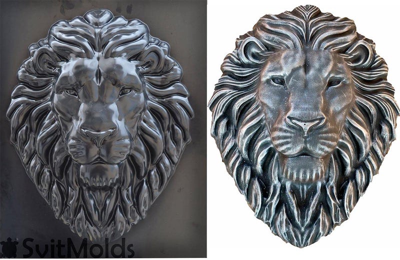 SvitMolds Mold 2D DIY Plaque Head Animals Garden Decor Mold Concrete Mould Form Garden Figure D61