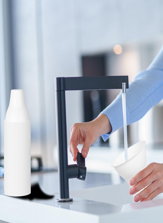 JarThenaAMCS 200Pcs Summer Snow Cone Cups 12 oz White Paper Cone Cups Disposable Ice Cream Cups Thicken Leakproof Water Cups for Birthday Wedding Party Shaved Ice Dessert Packing Supplies - Image 4