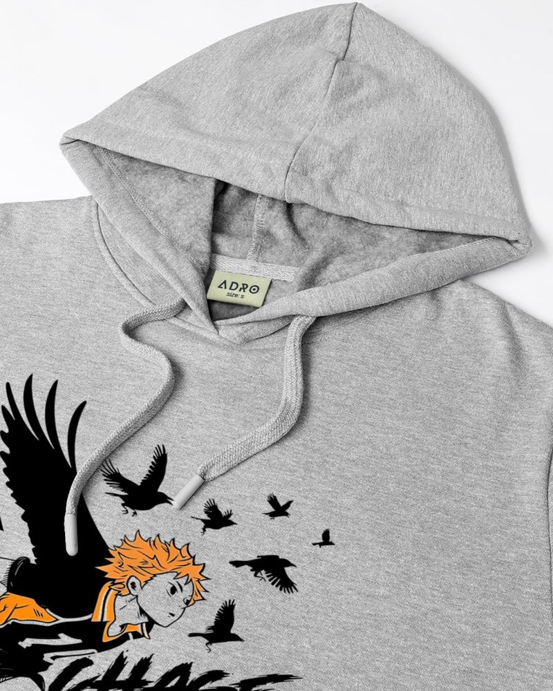 ADRO Men's Cotton Blend Neck Hooded Sweatshirt (H24-DREAM-GR_Grey - Image 5