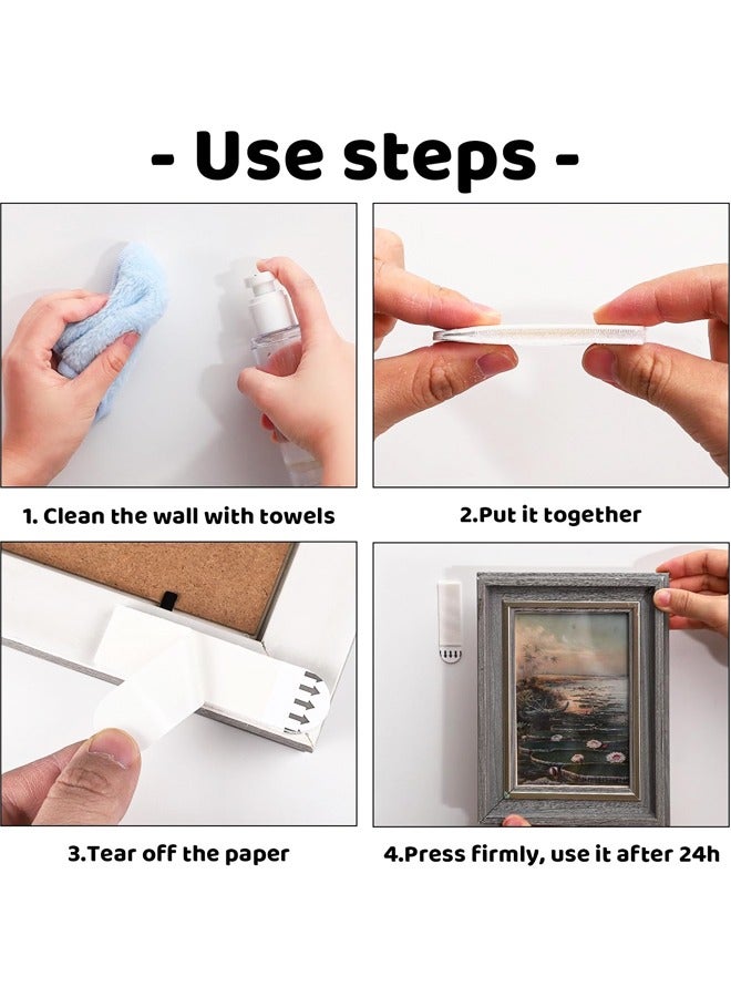 36Pairs(72Strips) Sticky Picture Hangers for Walls,Hanging Pictures Without Nail,Damage Free No Nails Refill Adhesive Poster Strips - Image 3