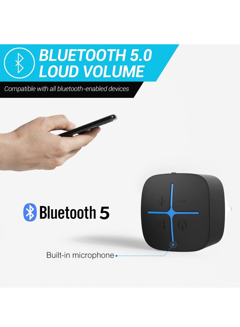 SOLARAE Waterproof Bluetooth Speaker, IP65 Mini Shower Speaker, Lightweight Portable Speakers for Travel, Pool, Beach, Biking, Kayak, Gifts for Men, Women - Image 4