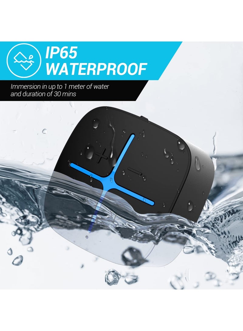 SOLARAE Waterproof Bluetooth Speaker, IP65 Mini Shower Speaker, Lightweight Portable Speakers for Travel, Pool, Beach, Biking, Kayak, Gifts for Men, Women - Image 3