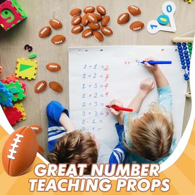 Jerify 250 Pieces Mini Footballs Bulk Tiny Foam Football Sports Stress Balls Brown Mini Novelty Football Toys Small Footballs Crafts for Kids Adult Birthday Sports Party Favors (1.97 x 1.18 Inch) - Image 5