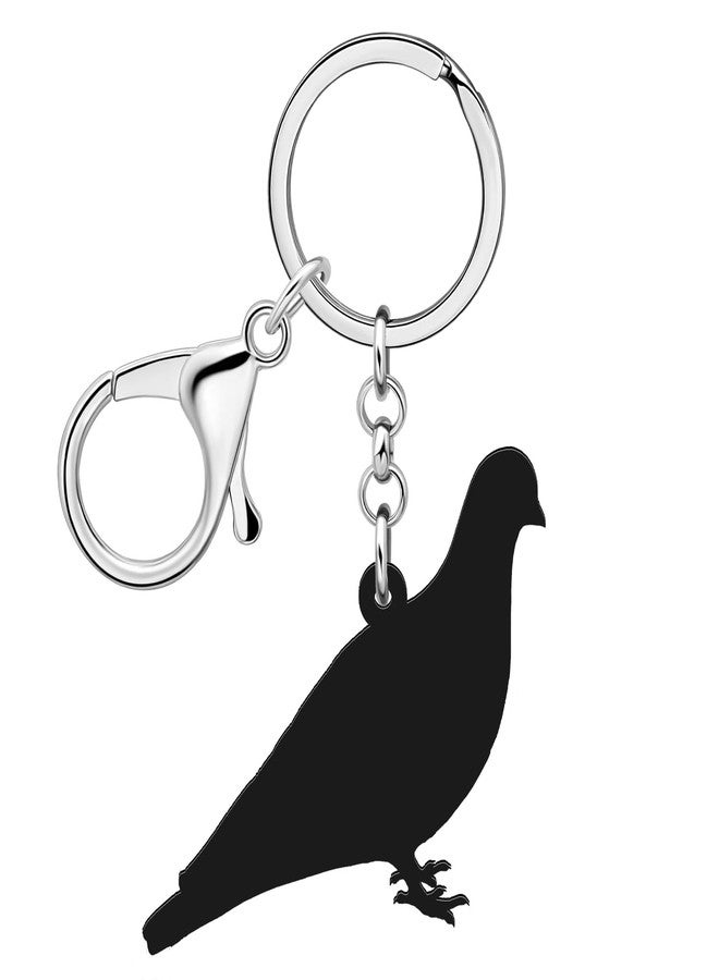 سلسلة مفاتيح حمامة لطيفة من DUOWEI، مصنوعة من الأكريليك، زينة لحقائب اليد والمحافظ، هدية ساحرة للنساء والفتيات المراهقات (حمامة أ) - Image 5