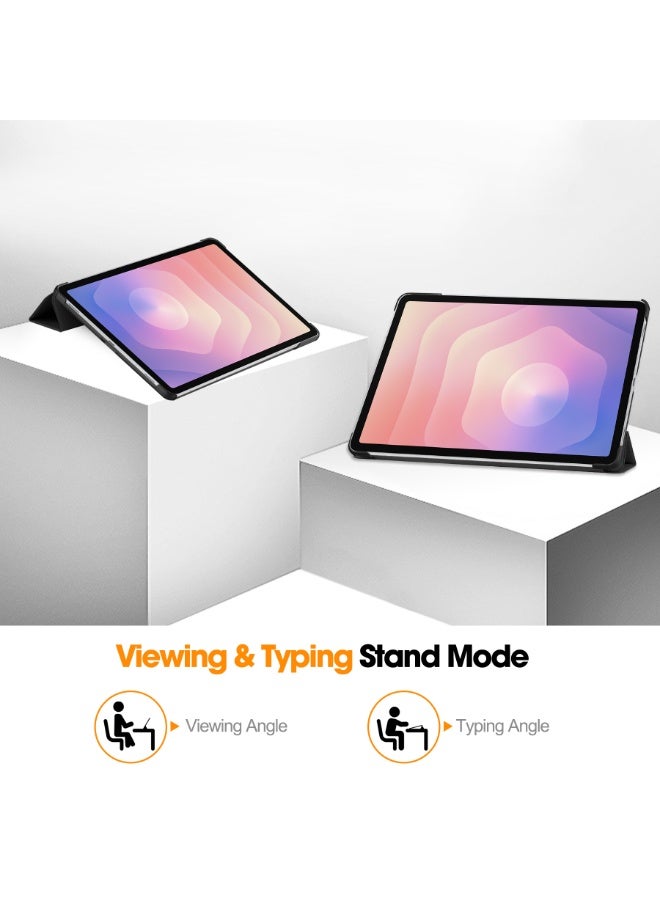 Case for Samsung Galaxy Tab S11 SM-X730/X736B 11Inch Multi-Viewing Angles All New PU Leather Smart Cover with Auto Sleep Wake Feature Slim Flip Shell Case for 2025 Galaxy Tab S11 (Black) - Image 3