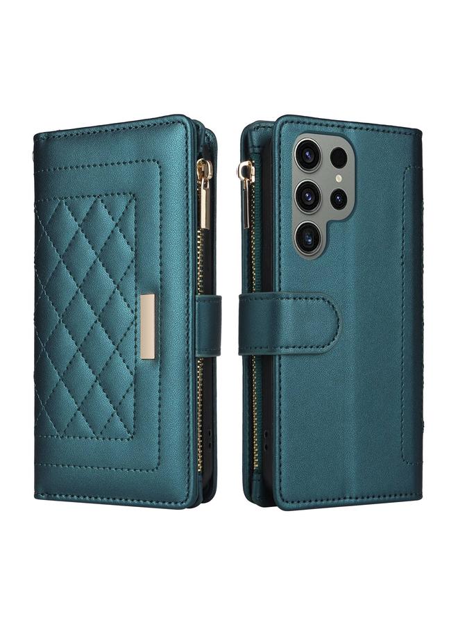 S-TOP Case For Samsung Galaxy S23 Ultra 5G Crossbody Zipper Wallet Rhombus Leather Phone Case - Image 3