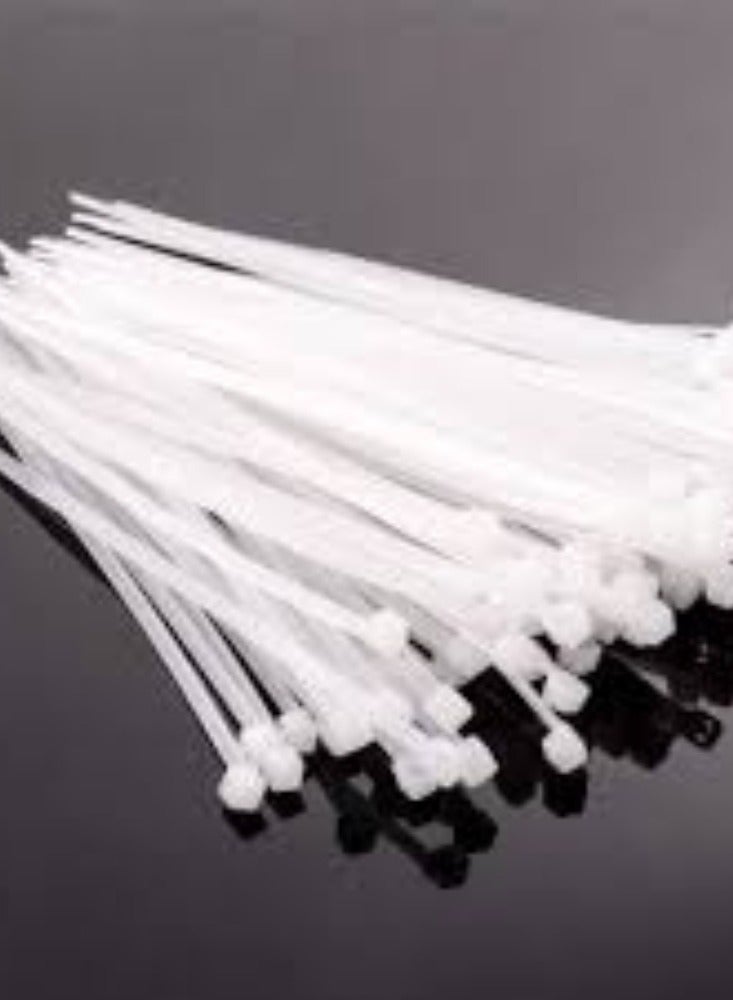 KNP KNP White Cable Tie measuring 300mm x 3.6mm is designed for secure and organized cable management.  - Image 3