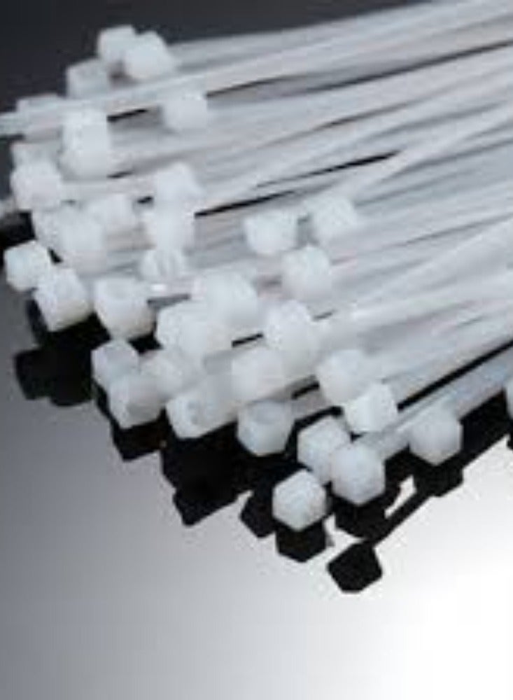 KNP KNP White Cable Tie measuring 300mm x 3.6mm is designed for secure and organized cable management.  - Image 4