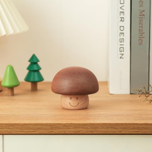 BOOB Wood Happy Birthday Wind up Music Box Mini Cute Mushroom Vintage Engraved Mechanism Musical Boxes Birthday Gift for Family Friend Lover Classmate Women Mom Wife - Image 5