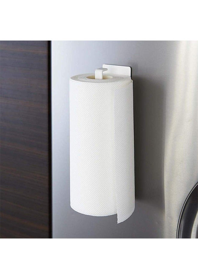 Wall Mount Toilet Paper Holder, Magnetic Storage Rack, No Drilling Paper Tissue Rack, Multifunctional Towel Hanger Rack, Scratch-Resistant Storage Shelves, Plus Long Plastic Wrap Holder, Cabinet Hanger, Cabinet Hanger, Roll Paper Holder for Bathroom Kitchen Living Room Refrigerator  - Image 3