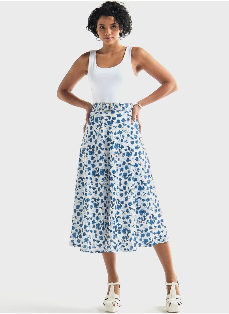 FAV Floral Print Tiered Skirt  - Image 4