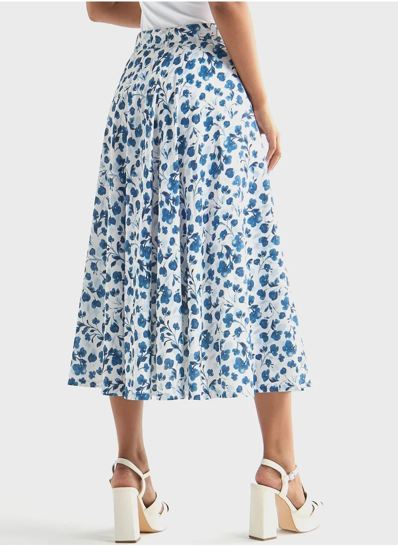 FAV Floral Print Tiered Skirt