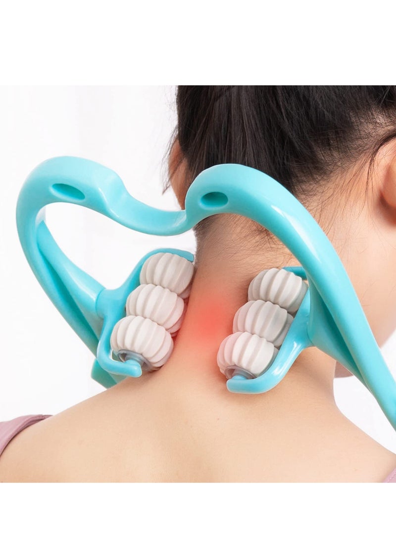 Loquat Pressure Point Neck Massager Tool with 6 Wheels for Pain Relief deep Tissue - Image 1